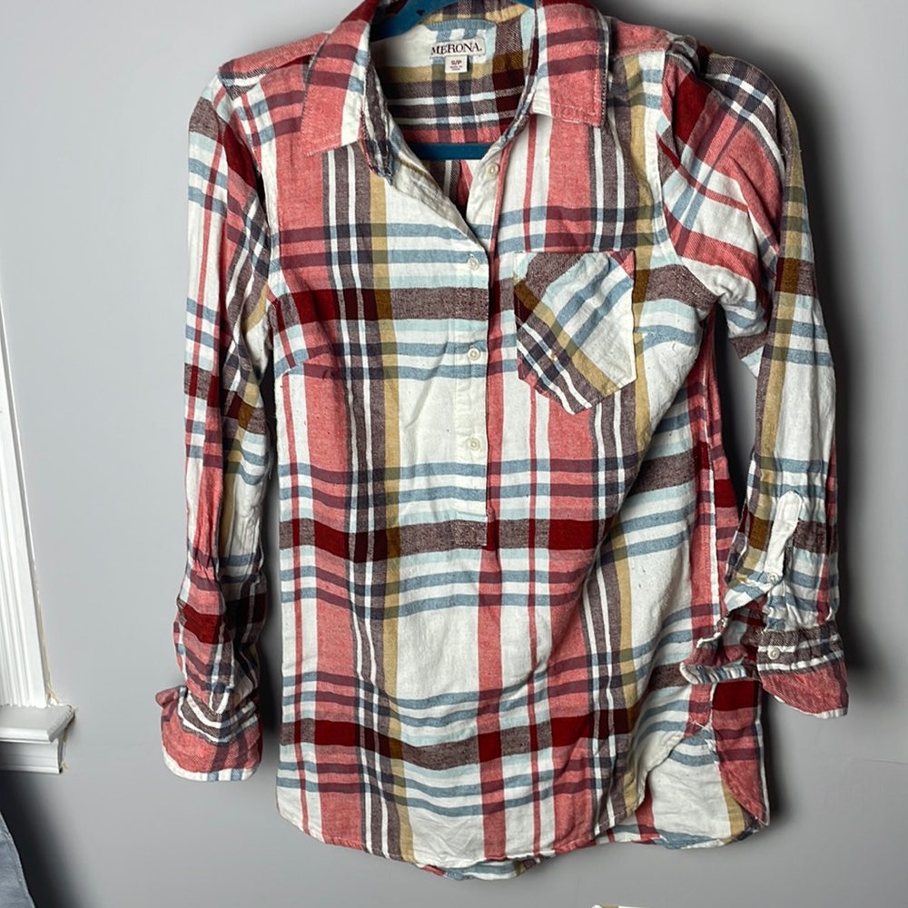 Merona plaid shirt - womens small